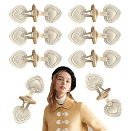 RXKFIGX 8 Pairs Leather Toggle Clasps Faux Leather Toggle Buttons Sewing Buttons Replacement Buttons Knitwear Trench Coat Resin Buttons Coat Buttons Backpack Buttons Notebook Buttons White Brown
