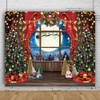 10x8ft Christmas Window Wonderland Large Backdrop Photography Snowy Winter Fireplace