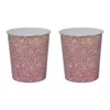 JVL Small Pink Sparkle Waste Paper Bin, Set of 2