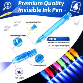 Joycover 24 PCS Invisible Ink Pen with UV Light for Kids, Spy Pens and Notebook，Birthday Party Favors for Kids 4-8, School Prize Goodie Bag Stuffers, UV Pen for Secret Message Escape Room