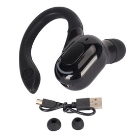 Yunseity 5.2 Headset Bluetooth Earpiece, HD Calls Noise Reduction Single Ear Headset Business Earphone for Driving Meeting Listening (Black)