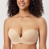 DELIMIRA Women's Strapless Bra Plunge Push Up for Big Busted