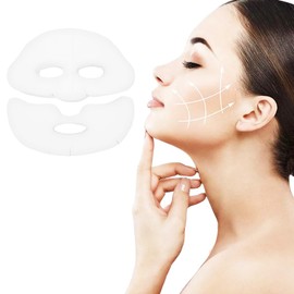 Mascarilla Facial de Gasa Precortada de Seda, Mascarilla Facial Precortada de Bricolaje Juego de Sábanas de Mascarilla Facial Superior e Inferior para el Hogar Salón de Belleza