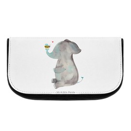 Mr. & Mrs. Panda Elephant & Bee Cosmetic Bag, White, Hand Drawn