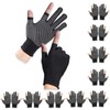 Rimikuru Fingerless Work Gloves, Fingerless Gloves, Anti-Slip, Thin, Black, 2