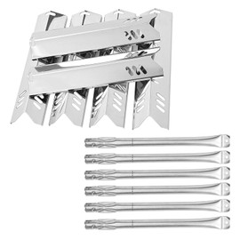 Beurbcikue Grill Replacemen Parts for Outdoor Gourmet 6 Burner Gas Grill GR2205720-OG-00 FSOGBG1108 GR2205723-OG-00 162193 GR2205501-OG-00 GR2323101-OG-00 Flame Tamer Heat Plates Burner Tubes