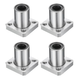 sourcing map LMK8UU Linear Ball Bearings 8mm Bore 15mm OD 24mm Length Square Flange Steel Cage for CNC Machine 3D Printer