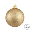 Vickerman 4" Plastic Ball Ornaments in Sequin Gold (Set of
