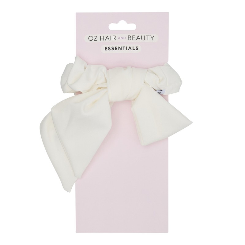 Oz Essentials Hair Bow Scrunchies - White