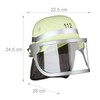Adjustable Children’s Firefighter Helmet with Folding Visor, Neck Scarf, Fire