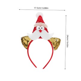 Healvian Christmas Headband Santa Claus Style Hairband for Dress Up Cute Xmas Themed Accessory for Parties Photo Props and Family Gatherings Safe Material for Long Term Use