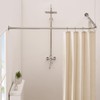 Crkmire Corner Shower Curtain Rod, Brushed Nickel [24"-53"] x [24"-53"]