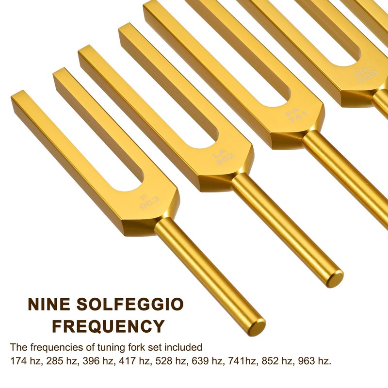 sourcing map Tuning Fork Set 9 Pcs Tuning Forks Aluminium