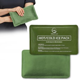 Reusable Ice Packs for Injuries - (10" x 6") Soft Ice Pack with 1 Sided Velvet Soft Fleece Fabric, Flexible Hot and Cold Gel Ice Pack Set, Green, Pack of 2