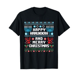 Jewish Christmas Hanukkah Pajamas Chrismukkah Ugly Sweater T-Shirt