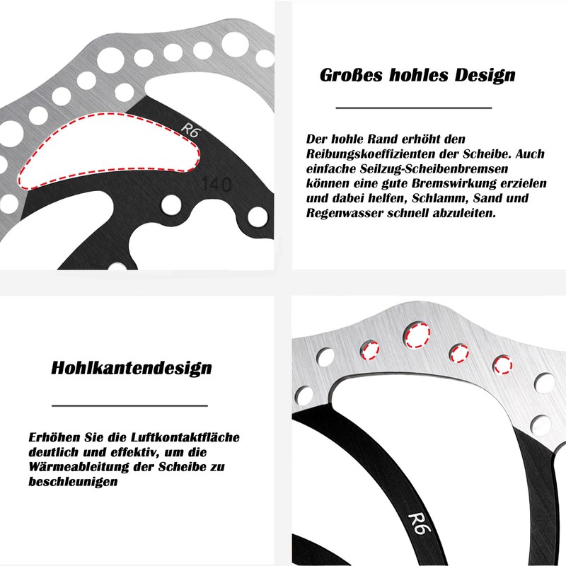 Yongness Bicycle Disc Brake Discs, Pack of 2 with 12