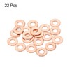sourcing map 22 Pcs Flat Copper Washers, 4x8x1mm Copper Upgraded