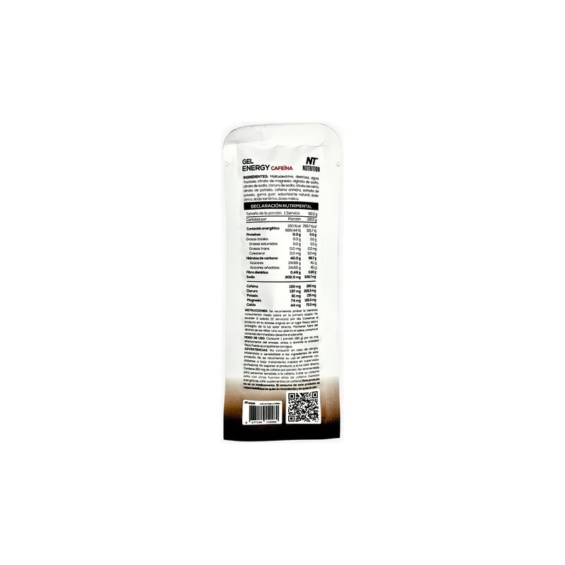Nt Nutrition Gel Energetico Con 150 Mg Cafeina 20 Piezas