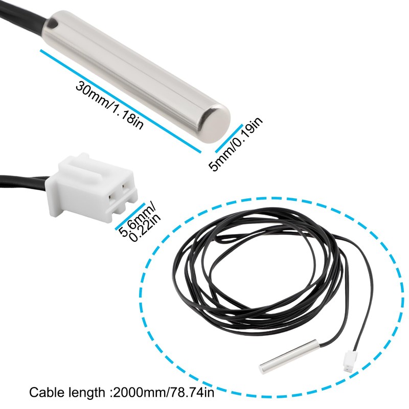 VGOL Car Refrigerator Thermistor Temperature Sensor Compatible with Waeco CF18