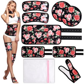 Castor Oil Pack Wrap Organic Cotton for Stomach Neck Belly Chest Knee Feet, 9 Pcs Adjustable Elastic Straps Castor Oil Wrap, Reusable Caster Oil Packs with Laundry Bag, Machine Washable Anti Oil Leak