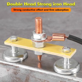 Telituny Welding Support Earth Clamp, 4 mm Magnetic Welding Magnetic Head, Iron Insulation Plate, Double Ground Connection, Spotter Tool for Building Maintenance Industry