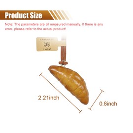 Alkaline Bread Car Mirror Hanging Accessories - Handmade Realistic Bread Car Rear View Mirror Charm - Cute Lucky Decoration Auto Interior Pendant Ornament for Women Girls (Croissant bread)