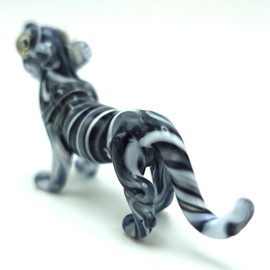 Sansukjai Rare Tiger - Figuritas de Cristal Soplado a Mano, Figuras Animales Salvajes, Coleccionables, Regalo para Decoración del Hogar (Negro)