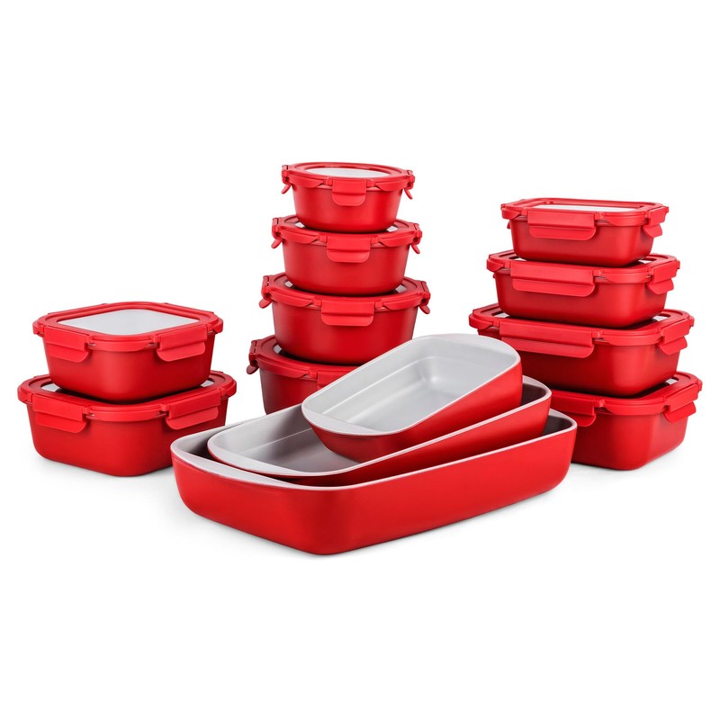 Rectangular baking glass dish with non-toxic and non-stick ceramic coating,