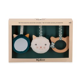 Kaloo - Stimuli - 3 Portable Sensory Accessories - Cat Toys - Baby Accessories - Fine Motor and Hearing Development Toys - 0 Months +, K227003