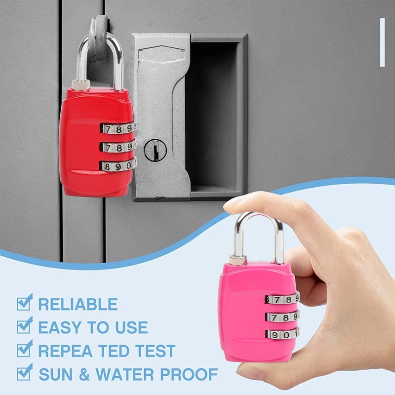 Combination Padlock, 6Pack Luggage Locks Code Padlock, 3 Digit Outdoor