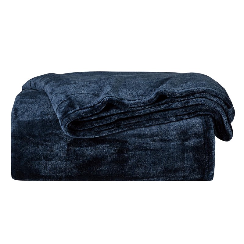 BOURINA Flannel Blanket Throw Lightweight Cozy Plush Microfiber Solid Fleece