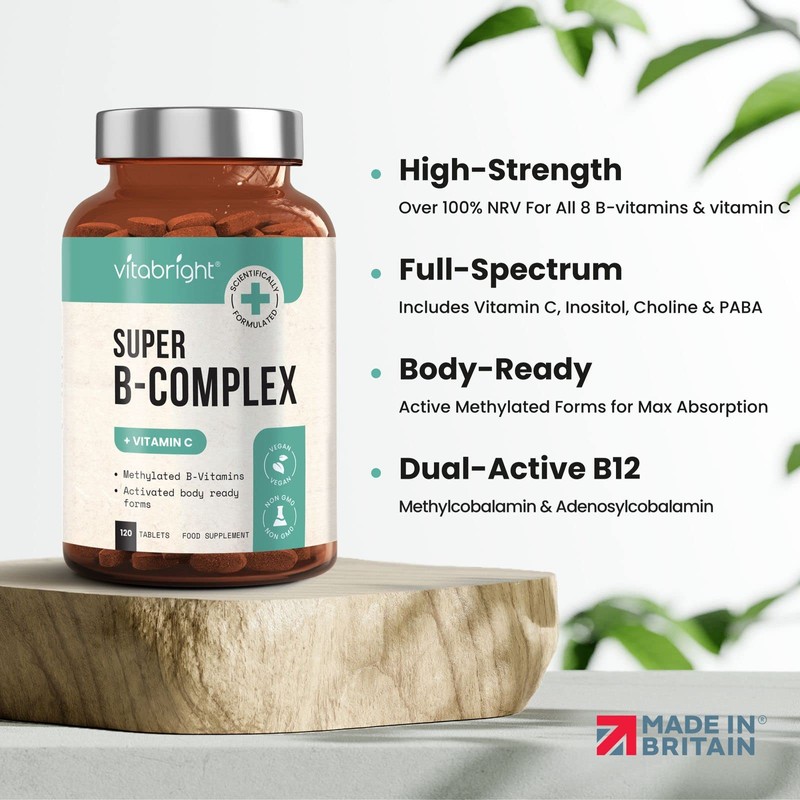 Vitamin B Complex Supplement - 11 B Vitamins (B1, B2,