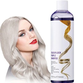 Silver shampoo, toning shampoo for blonde hair, moisturizing silver shampoo, anti-yellowing purple shampoo for blonde, bleached, highlighted and gray hair, 300ml