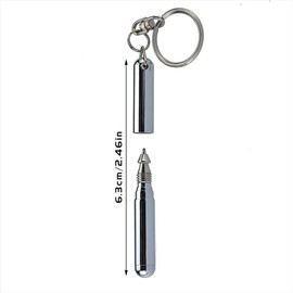 Gowxs 1 Pc Retractable mini pen made of stainless steel Retractable pocket pen keychain gadgets, gift for birthday, Christmas,Pens and Refills