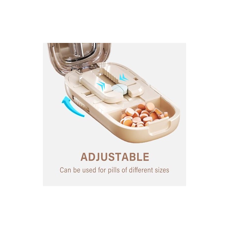 DUBSTAR Pill Cutter Splitter for Cutting Multiple Pills, 1/2 1/4