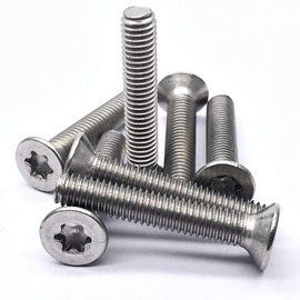 M6-1.0×35mm 304 Stainless Steel Countersunk Head Torx Screws 20pcs, Full Thread Screws, Standard Torx Drive Head. (Size: M6x35mm)