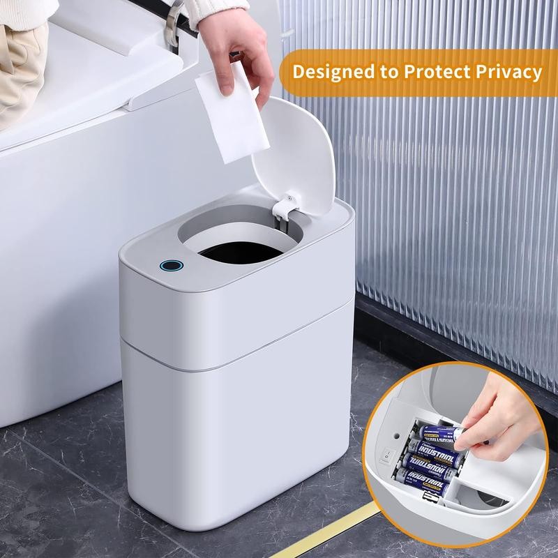 Joybos Bathroom Trash Can with Lid, Automatic Bagging Garbage Can,