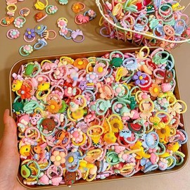 SSyang 100 Stück Bunte Haargummis Mädchen, Baby Haargummi, Zopfgummis Mädchen, Elastische Zopfgummis Haargummi Kinder, Haargummi Baby, Haargummi Baby Feines Haar, Haargummi Set, für Mädchen und Babys