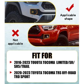 TMNIFLEG LED Fog Lights Assemblies Compatible with Toyota Tacoma DRL 2016-2023 Daytime Running Lights Amber Fog Lights Assembly for Tacoma Accessories
