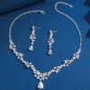 fxmimior Sparkly Crystal Rhinestone Flower Teardrop Pendent Statement Choker Bib
