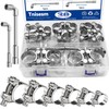 Tnisesm 30Pcs T-bolt Hose Clamps, 6 Size 17-35mm Heavy Duty