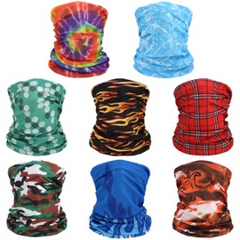 kilofly 6/8 pc Multi-purpose Seamless Headwear Bandanas Mixed Set Value Pack (8pc B)