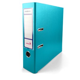Netuno 1 x Ekobox Lever Arch Files, Turquoise, DIN A4, 2-Ring Mechanism, 8 cm Plastic File, Wide Office File, Letter File, PP (Polypropylene), Coloured
