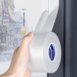 ZOMPAGO Strong Adhesive Cloth Weather Stripping Tape for Sliding Windows and Door Frames - Seal Strip for Soundproofing,Dustproof, Waterproof,and Windproof-Durable and Wear Resistant,2.4inx33FT,White