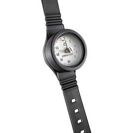 CRESSI Unisex Adult Wristband Depht Gauge White Metric Durable Analogue Wrist Depth Gauge with Easy Read Metric Scale, Black/White, One Size