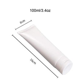 20PCS 100ml/3.4oz White Plastic Facial Cleaner Soft Tube Bottles Empty Refillable Travel Makeup Sample Packing Container Storage Pot Jar Vials Dispenser for Toiletries