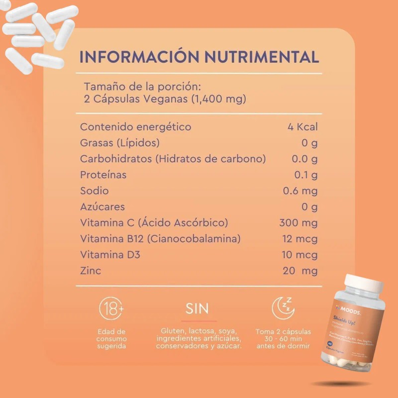 Moods | Multivitamínico Natural - Adaptógeno Melena de León y