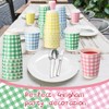 FoldTier 60 Pcs 12 oz Gingham Paper Drinking Cups 4