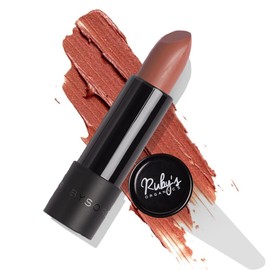 Ruby's Organics Semi-Matte Lipstick for Women, Hydrating and Highly Pigmented, Moisturizing & Non Drying, Lightweight & Long Lasting Formula, Lip Makeup, Paraben-Free, Brown Cocoa, 3.7g