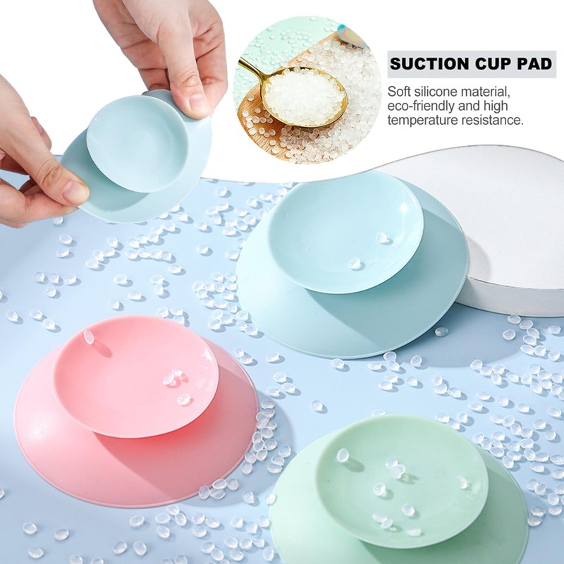 Tableware Suction Cups,3 PCS Double Sided Suction Cups Non-Slip Silicone